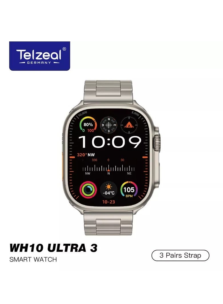 ساعة Telzeal WH10 Ultra 3 الذكية – تقنية قابلة للارتداء تجمع بين الأناقة والمتانة