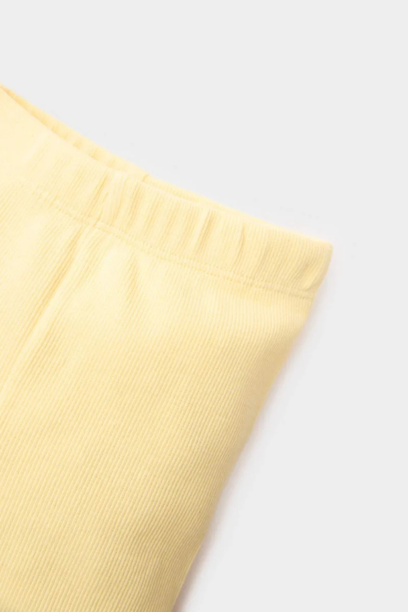 ديفاكتو Baby Girl Elastic Waist Ribbed Leggings