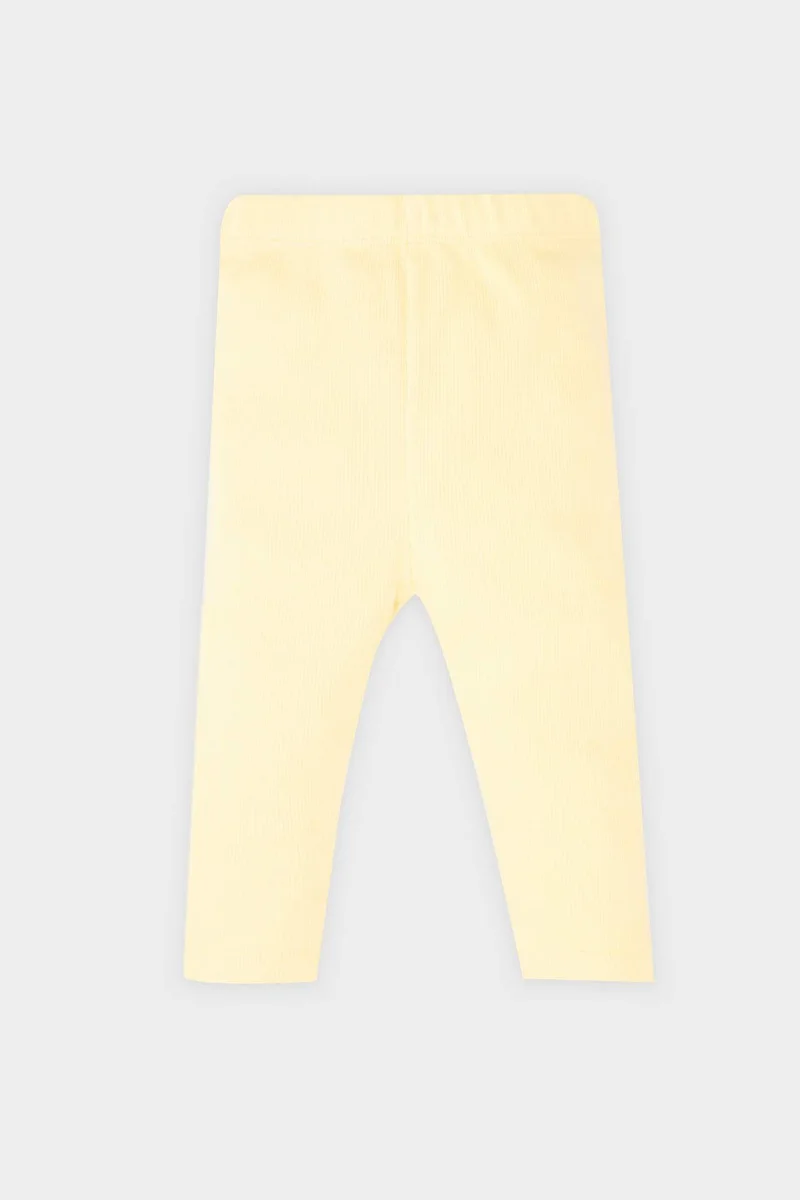 ديفاكتو Baby Girl Elastic Waist Ribbed Leggings