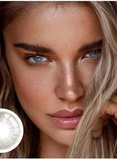 Unibling Rome Time Grey Yearly Colored Contact Lenses, Unisex Cosmetic Contact Lenses, Enlargement Collection, Light Grey, With Case  - Image 3