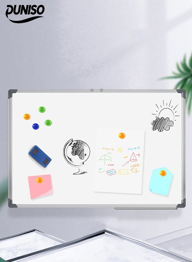DUNISO Magnetic Whiteboard，Wall Mounted White Board with Pen Tray， Double Sided Dry Erase Board with Accessories Set，Durable，Washable，for Home Office School Notice Board，30*40cm  - Image 1