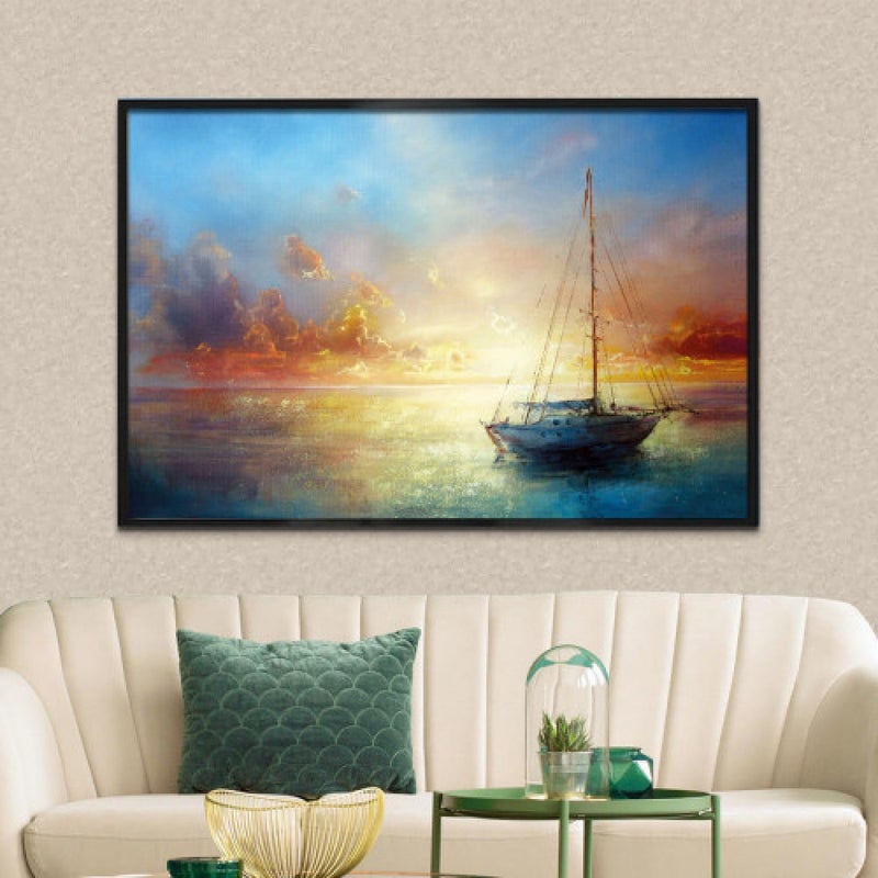 ماركتنا لوحة قماشية بتصميم مودرن مع برواز مجوف مقاس (90×60) قطعة واحدة - Image 1