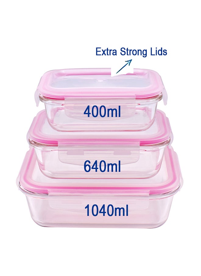 Feelings FEELINGS GLASS STORAGE 400+640+1040ML  - 3PCS SET  - Image 5