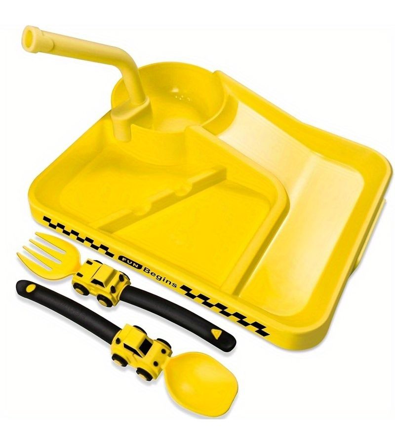 Baby Toddler Plates Green Feeding Set With Removable Straw Eating Utensil For Stocking Stuffers And Birthday Gifts - Image 4