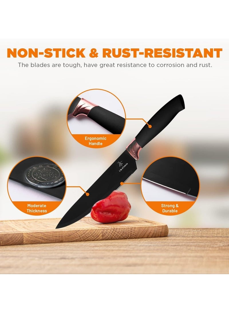 Silicone Kitchen Utensil Set 19-Piece - Wooden Handle Non-Stick Cooking Tools, Heat Resistant Spatula Set with Knife Set & Holder, BPA-Free Kitchen Cooking Gadget Kit - Image 2