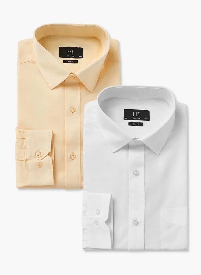 Splash FAV Set of 2 - Men Slim Fit Collared Long Sleeves Shirt