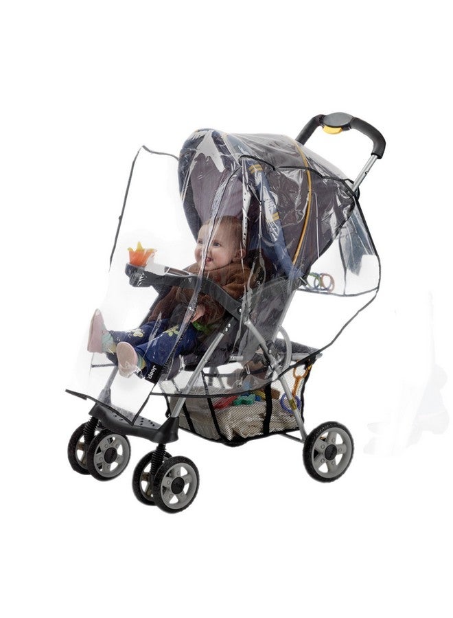 Jeep Standard Stroller Rain Cover, Stroller Rain Cover, Baby Rain Cover, Stroller Accessories, Stroller Weather Shield, Universal Size, Waterproof, Windproof, Ventilation, Clear Vinyl Plastic - Image 1