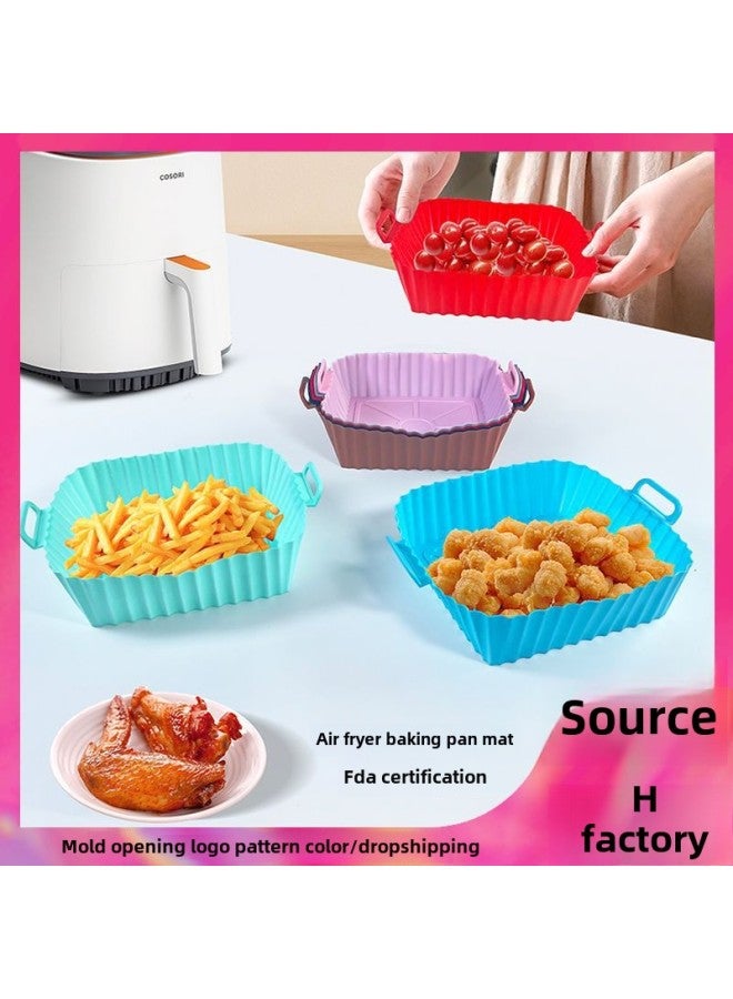 Air Fryer Silicone Pad Tray Baking Tray Multi-functional Easy To Clean Reusable Baking Tray Mat-Specification:Mint Color-Color:Square Three-dimensional Fryer Mat Bag 55g  - Image 2