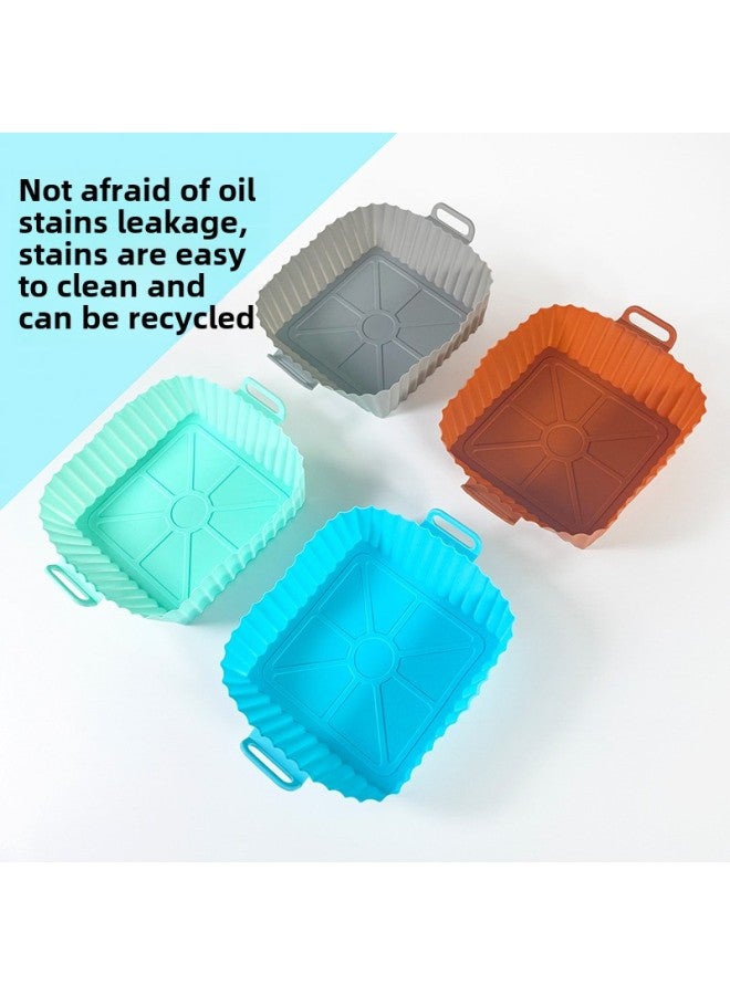 Air Fryer Silicone Pad Tray Baking Tray Multi-functional Easy To Clean Reusable Baking Tray Mat-Specification:Mint Color-Color:Square Three-dimensional Fryer Mat Bag 55g  - Image 5