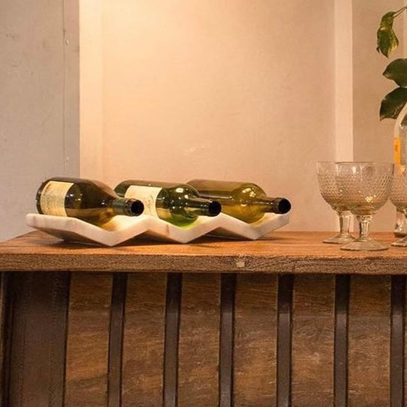 PAARKHI White Marble Exquisite Handy Marble Wine Rack - Image 3
