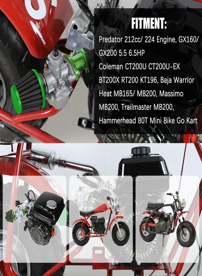 YOXUFA طقم تحسين أداء YOXUFA VM22 للمكربن، أنبوب العادم، كاتم الصوت، سعة 212 سم مكعب، المرحلة الثانية، مناسب لدراجات بريداتور 212 و224 سم مكعب، وكولمان CT200U وCT200U-EX وBT200X وKT196 وباجا واريور MB200 سعة 196 و200 سم مكعب، بقوة 6.5 حصان، ودراجات الكارتينج الصغيرة. - Image 2
