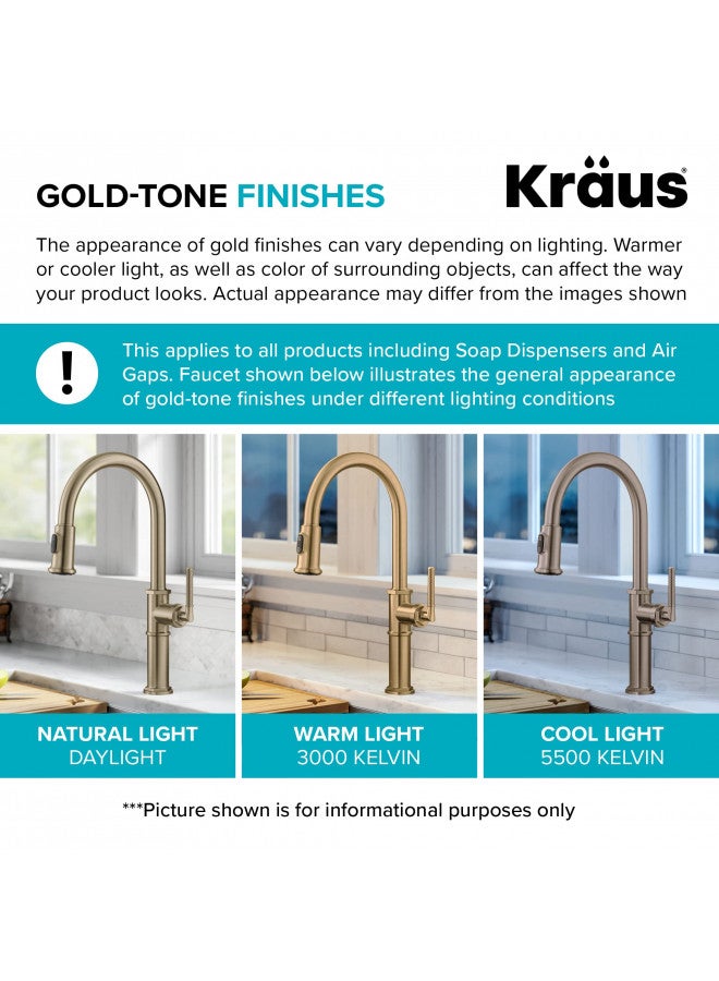 Kraus Kraus KPF-1610SFACBMB Bolden 18-Inch Single Handle Commercial Style Pull-Down Kitchen Faucet with Dual Function Sprayer, Spot Free Antique Champagne Bronze/Matte Black  - Image 4