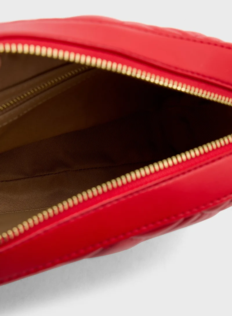 Love Moschino Logo Detailed Zip Over Crossbody