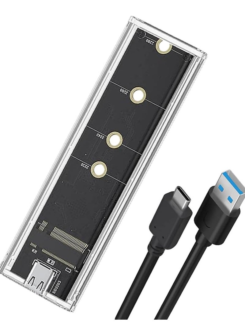 Combrite M.2 NVMe SSD Enclosure – USB-C 3.1 Gen2 External Transparent Case with RGB LED – Toolless Design for 2230/2240/2280 Drives, 10Gbps High-Speed Transfer - Image 1