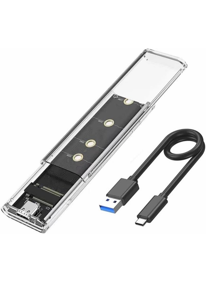 Combrite M.2 NVMe SSD Enclosure – USB-C 3.1 Gen2 External Transparent Case with RGB LED – Toolless Design for 2230/2240/2280 Drives, 10Gbps High-Speed Transfer - Image 2