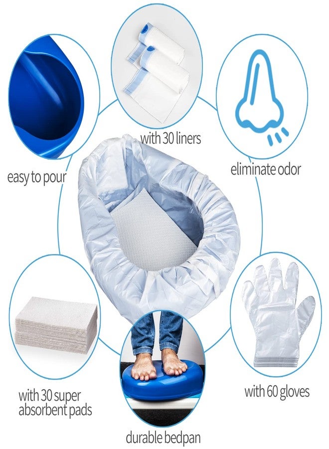 MINIVON Bedpan Set with 30 Super Absorbent Pads and Disposable Liners, Bed Pans for Elderly Females Women and Men Comfortable, Thick PP Extra Large Heavy Duty by MINIVON - Image 3
