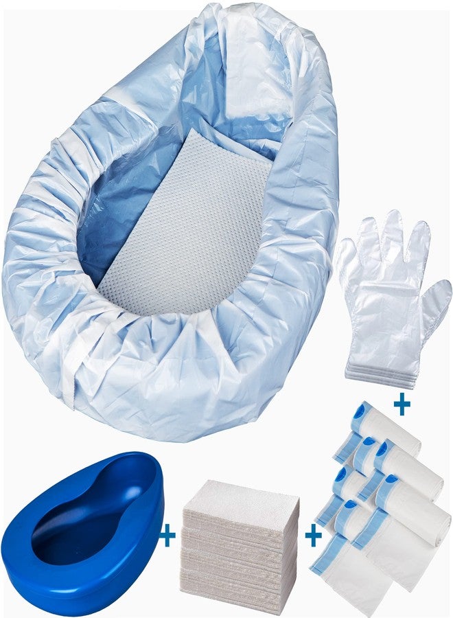 MINIVON Bedpan Set with 30 Super Absorbent Pads and Disposable Liners, Bed Pans for Elderly Females Women and Men Comfortable, Thick PP Extra Large Heavy Duty by MINIVON - Image 1