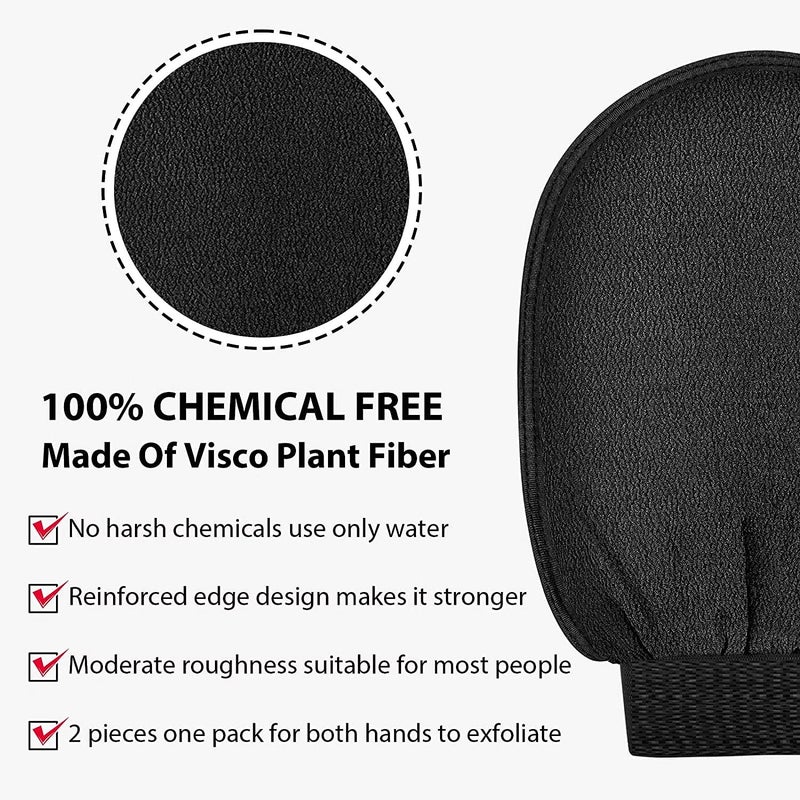 JHEPCOIN Spa Massage Body Scrubber Cleaner Gloves Exfoliating Body Face, Dead Skin Remover Deep Scrubbing Exfoliating Mitt Body Glove (Pack of 1, Black) - Image 4