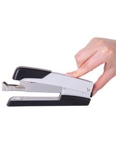 Deli E0416 Stapler – 50 Sheets, Rotatable Anvil, Front Loading, Black/Silver  - Image 4
