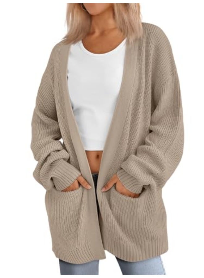 NIBEMINENT Womens Oversized Cardigans Soft Knit Cardigan Sweater with Pockets - Image 1