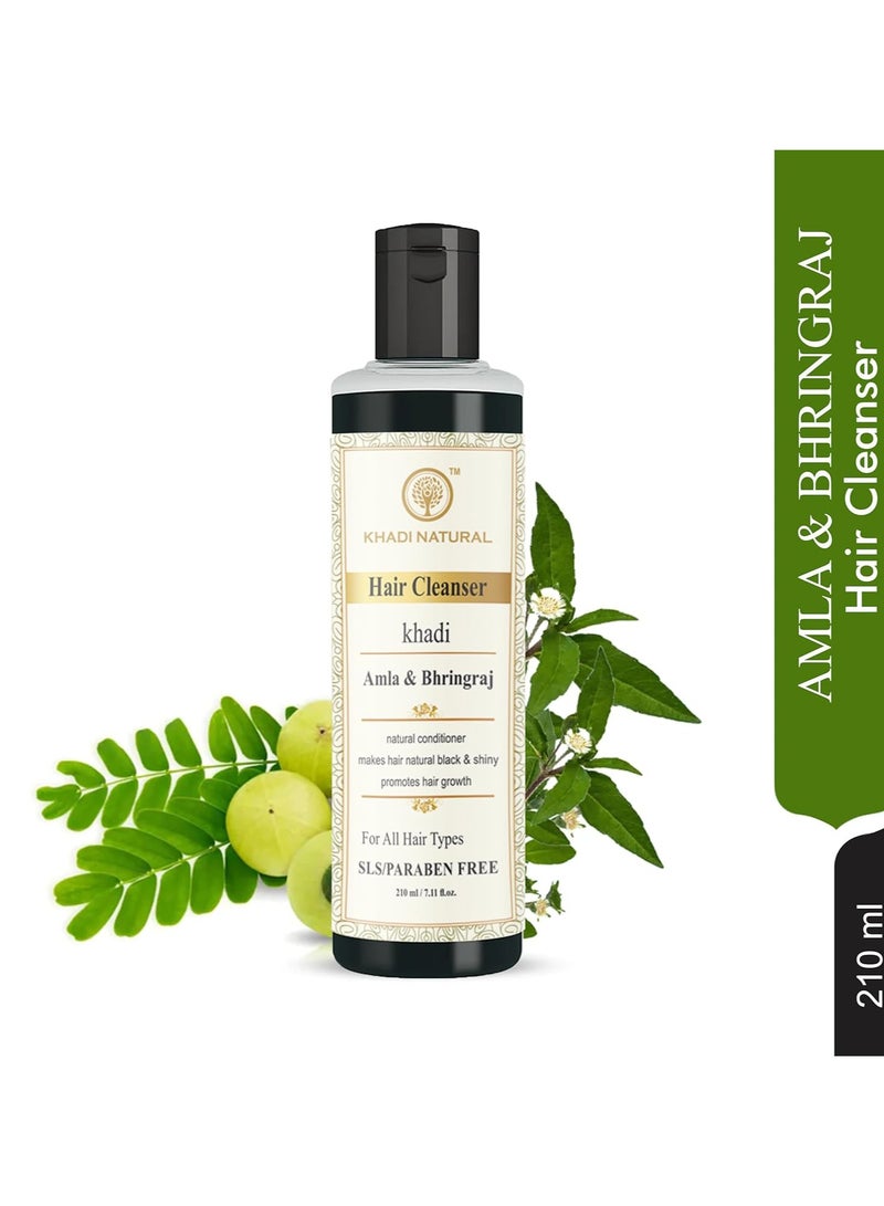 Khadi Organic Khadi Natural Amla&Bhringraj Shampoo/Cleanser For Controlling Dandruff&Hair Fall|Shampoo For Reducing Scalp Irritation|Paraben&Sulphate-Free|Suitable For All Hair Types,210Ml - Image 2