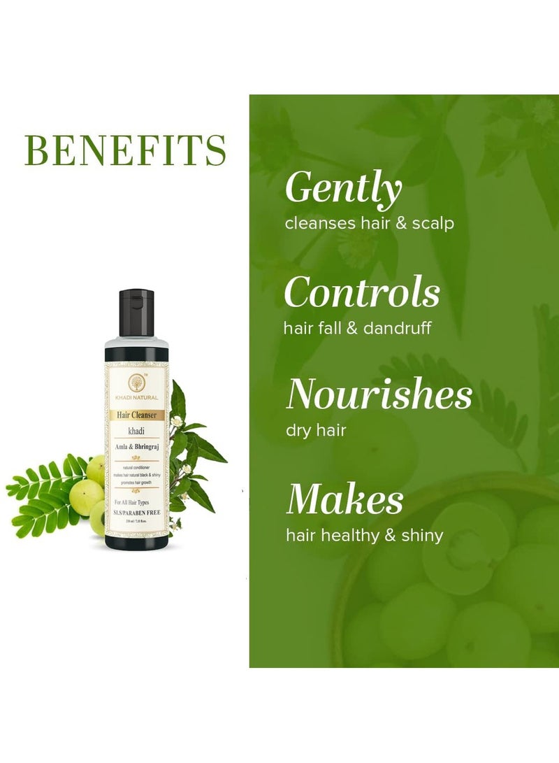 Khadi Organic Khadi Natural Amla&Bhringraj Shampoo/Cleanser For Controlling Dandruff&Hair Fall|Shampoo For Reducing Scalp Irritation|Paraben&Sulphate-Free|Suitable For All Hair Types,210Ml - Image 3