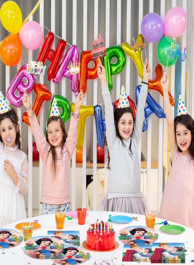 OMTO 40pcs Snow White Party Supplies include 20 plates, 20 napkins for the Snow White Birthday Party Decoration - Image 5