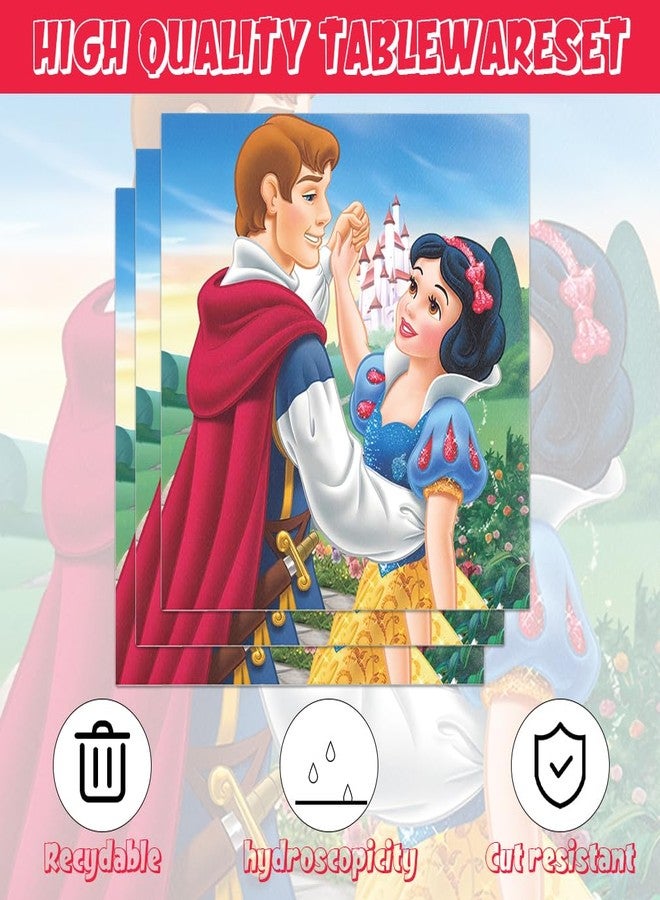 OMTO 40pcs Snow White Party Supplies include 20 plates, 20 napkins for the Snow White Birthday Party Decoration - Image 4