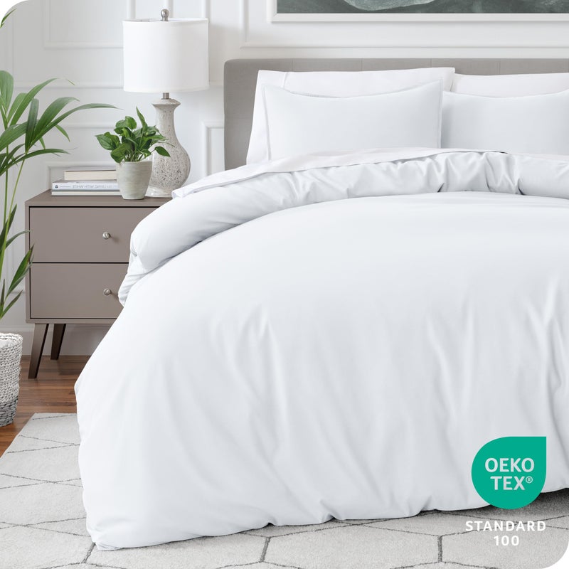 Bare Home Bedding Duvet Cover Oversized King Size - Premium 1800 Super Soft Duvet Covers Collection - Lightweight, Cooling Duvet Cover - Soft Breathable Bedding Duvet Cover (Oversized King, White) - Image 5