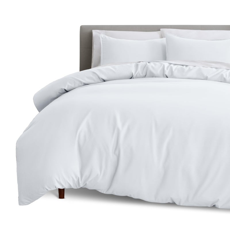 Bare Home Bedding Duvet Cover Oversized King Size - Premium 1800 Super Soft Duvet Covers Collection - Lightweight, Cooling Duvet Cover - Soft Breathable Bedding Duvet Cover (Oversized King, White) - Image 1