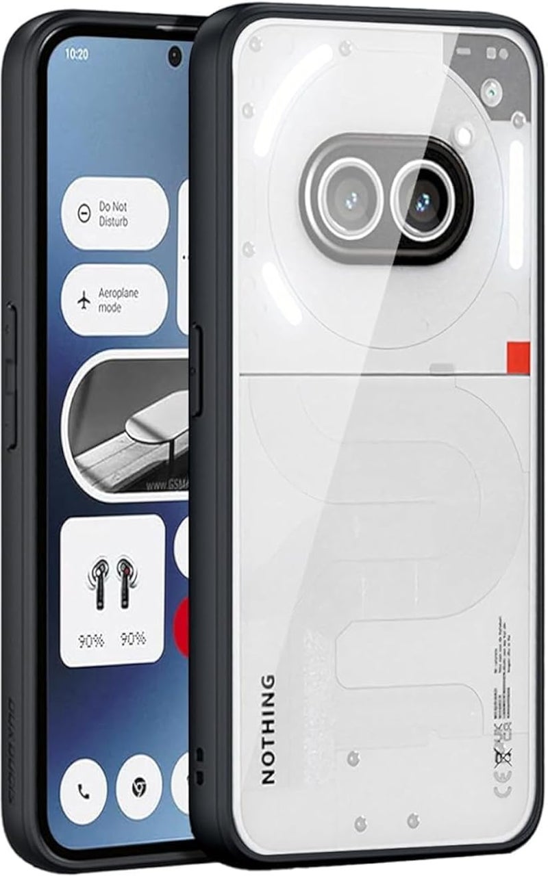 متوافق مع هاتف Nothing 2a / Nothing 2a Plus، غطاء خلفي صلب من البولي كربونات + حافة ناعمة من البولي يوريثين الحراري، غطاء شفاف رفيع وخفيف الوزن، مقاوم للصدمات، مانع للانزلاق، مضاد للتآكل (أسود)