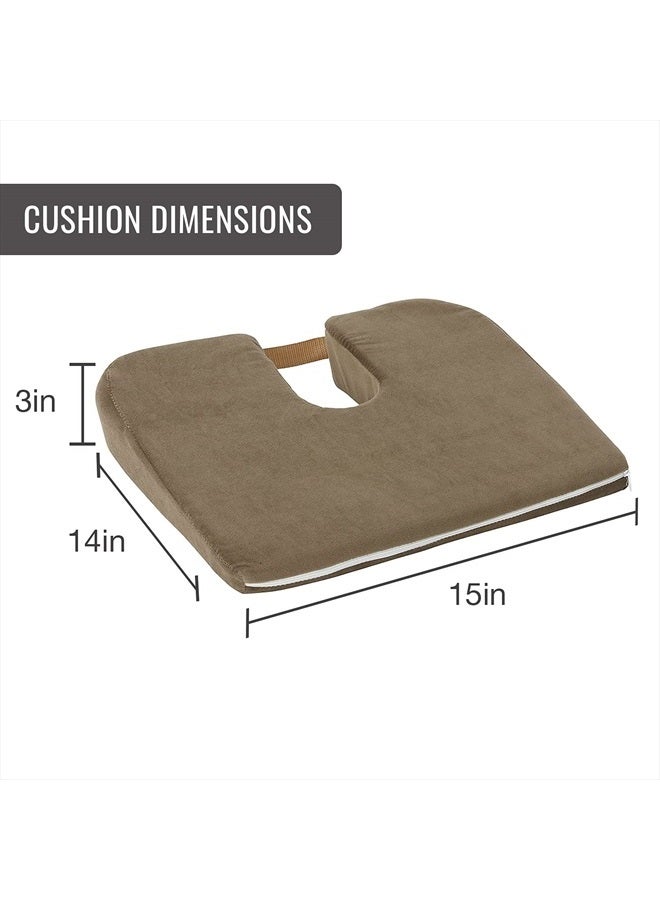 DMI Gradual Slope Seat Cushion for Coccyx, Sciatica and Tailbone Pain Used With Dining Room Chairs, Desk Chairs, Car Seats or Wheelchair Cushions, Machine Washable-Cover, 15 Inch, Camel - Image 2
