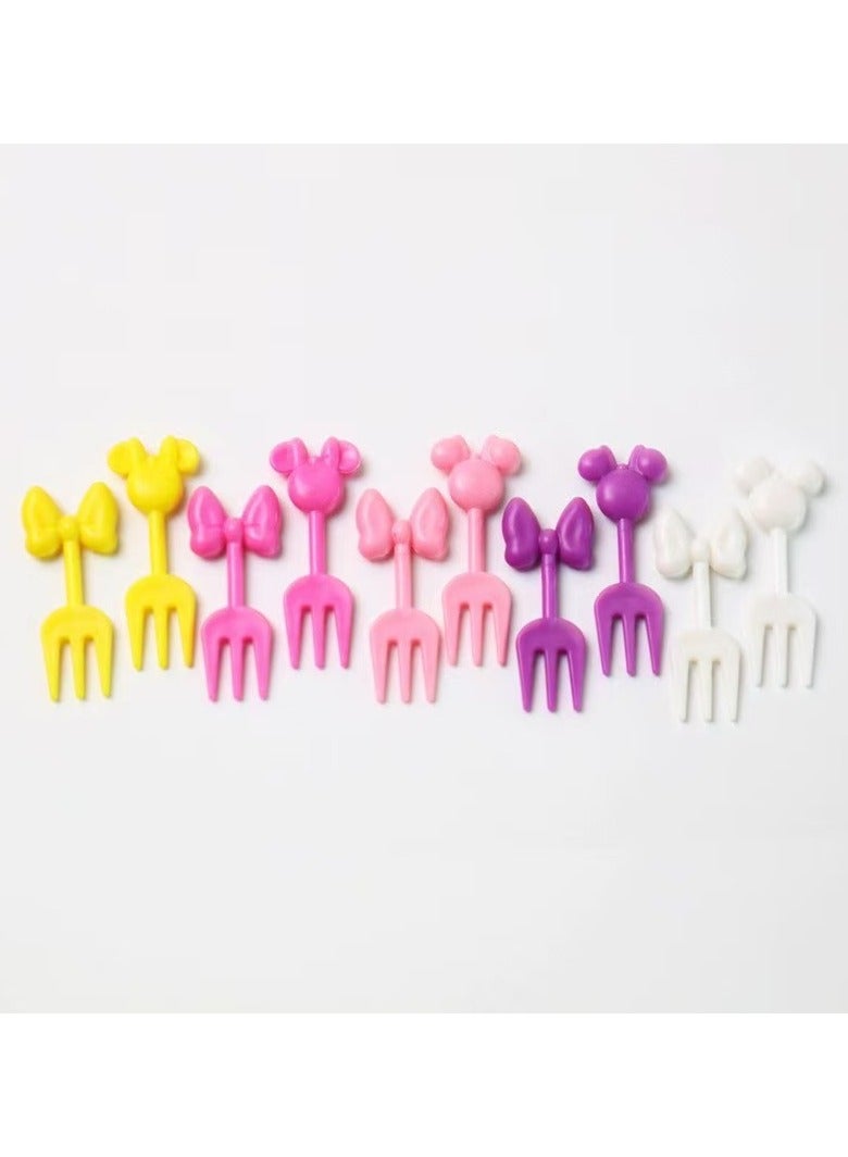 40pcs Kids Fruit Fork Lunch Box Fruit Fork Mini Cute Cartoon Toothpick Plastic Stick Bento Box Decoration Kids Party Supplies - Image 1