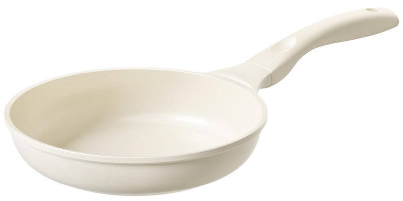 Redchef مقلاة سيراميك حمراء صغيرة غير لاصقة مقلاة غير لاصقة للبيض والعجة خالية من PFOA و PFAS تسخين سريع ومتساوي متوافقة مع جميع أسطح الطهي آمنة في غسالة الصحون بيج أبيض 95