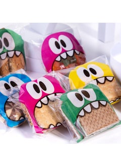 Bimotif Blue Monster Pattern Banded Cake Pops and Cookie Bag, 10X15 cm 25 Pieces  - Image 2