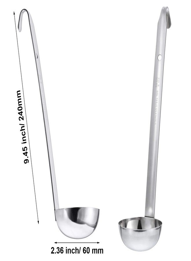 ميكو 3 قطع مغرفة من الفولاذ المقاوم للصدأ بمقبض شوربة وحافة صب لطهي الشوربة والصلصة في المطبخ (2 أونصة) - Image 4