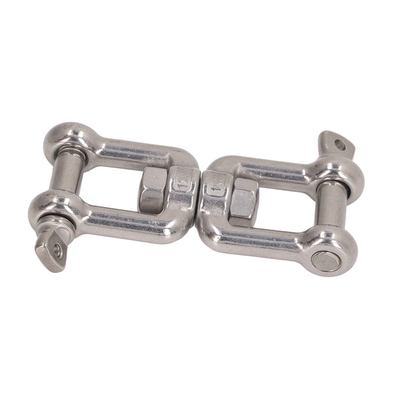 Stainless Steel Shackle 12mm/0.47in 360 Degree Rotation Double Jaw Shackle - 304 Stainless Steel Rust Proof Anchor Shackle for Indoor Outdoor Lifting Hammock Climbing - Image 5