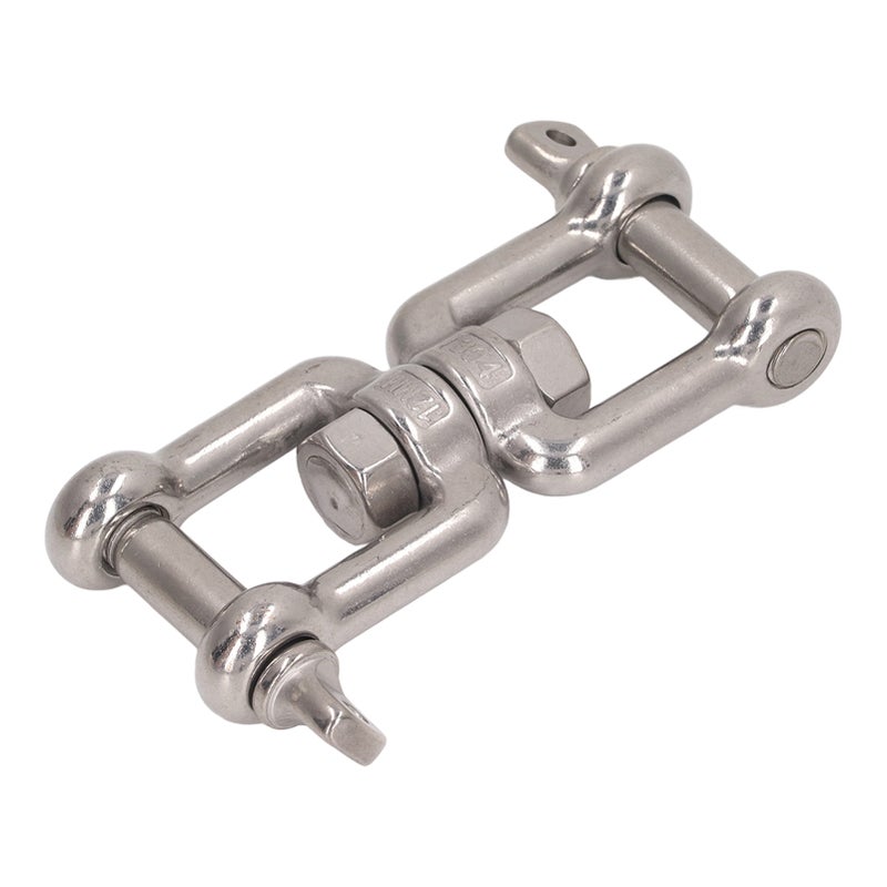 Stainless Steel Shackle 12mm/0.47in 360 Degree Rotation Double Jaw Shackle - 304 Stainless Steel Rust Proof Anchor Shackle for Indoor Outdoor Lifting Hammock Climbing - Image 2
