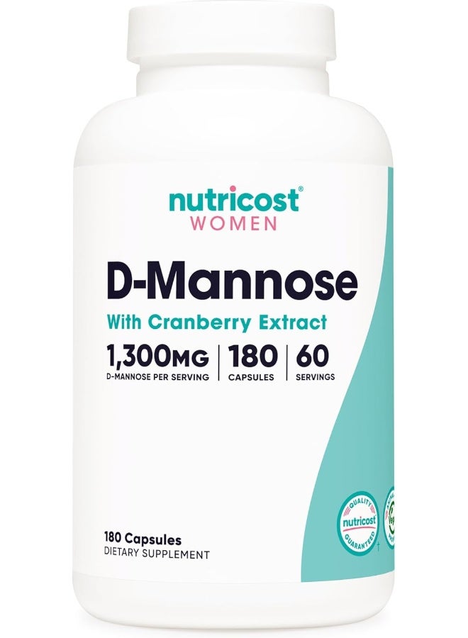 Nutricost نوتريكوست دي مانوز مع مستخلص التوت البري للنساء 1300 ملغ 180 كبسولة - Image 1