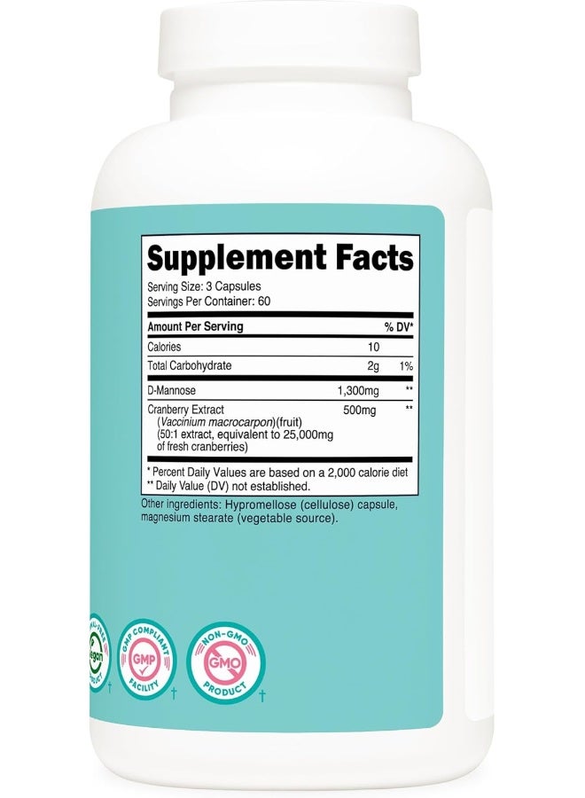 Nutricost نوتريكوست دي مانوز مع مستخلص التوت البري للنساء 1300 ملغ 180 كبسولة - Image 5