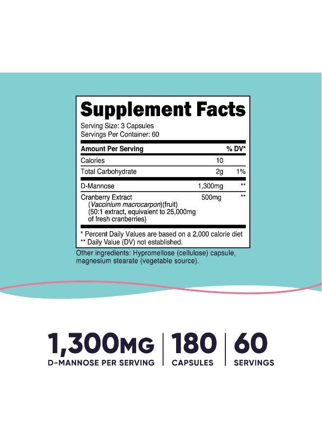 Nutricost نوتريكوست دي مانوز مع مستخلص التوت البري للنساء 1300 ملغ 180 كبسولة - Image 2