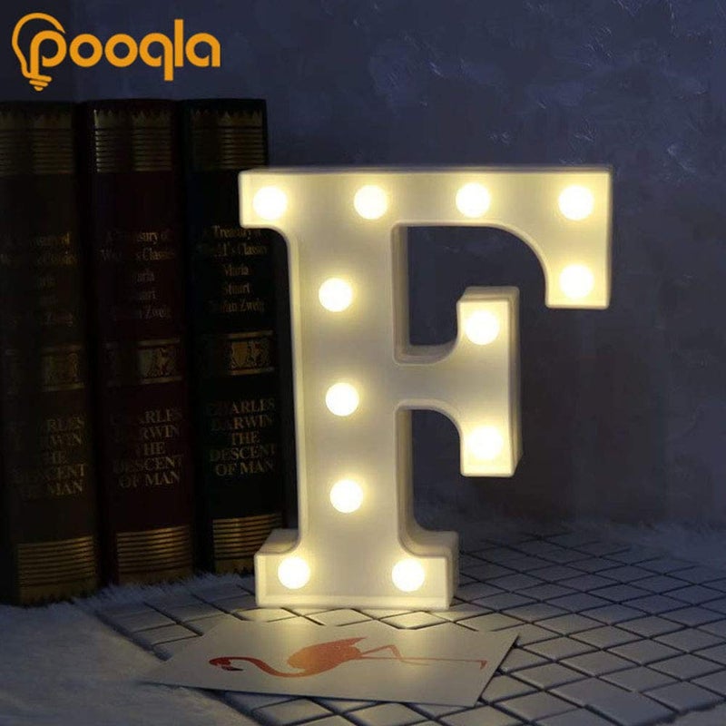 بوكلا POOQLA LED LED LED LITTER LIGHTS Sign Up Alphabet Letter for Home Party Wedding Decoration F - Image 4