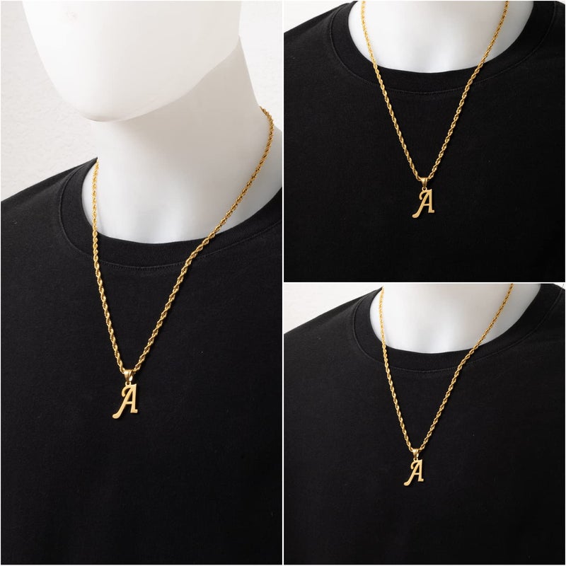 Kalapure Initial Charms Gold Initial Pendant 14k Gold Letter Charm Name Pendant for Women & Men(A) - Image 5