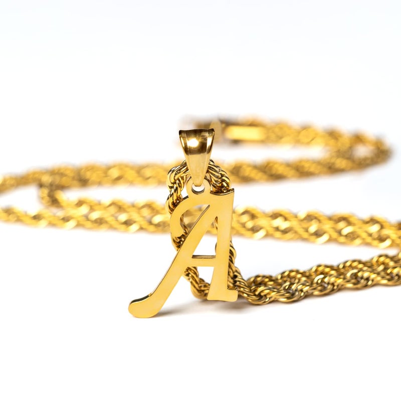Kalapure Initial Charms Gold Initial Pendant 14k Gold Letter Charm Name Pendant for Women & Men(A) - Image 4