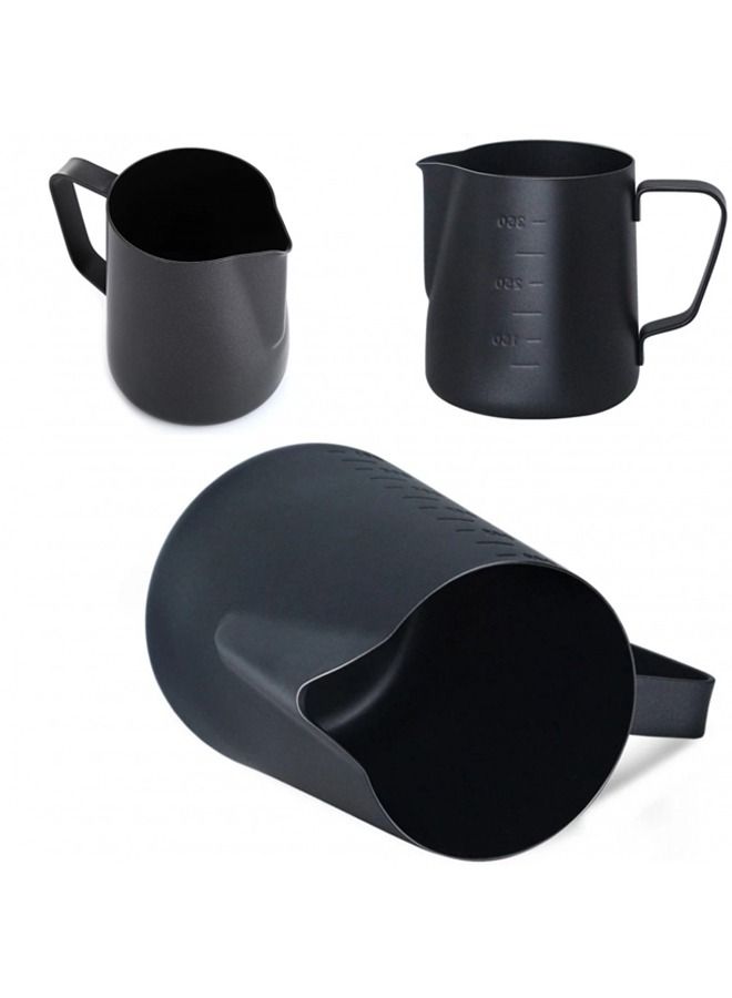 Stainless Steel Milk Frothing Pitcher Black 400ml  - Image 3
