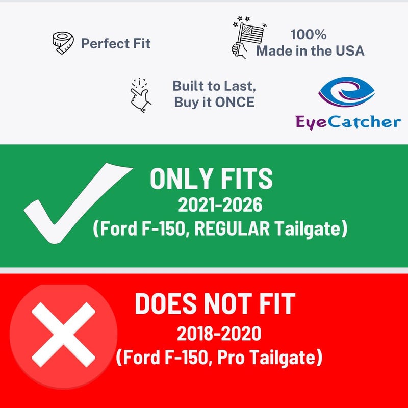 EyeCatcher Premium Tailgate Letter Insert Kit for 2021-2026 Ford F-150 (Black USA Flag) - Image 4