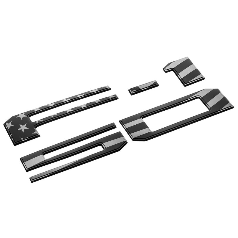 EyeCatcher Premium Tailgate Letter Insert Kit for 2021-2026 Ford F-150 (Black USA Flag) - Image 1