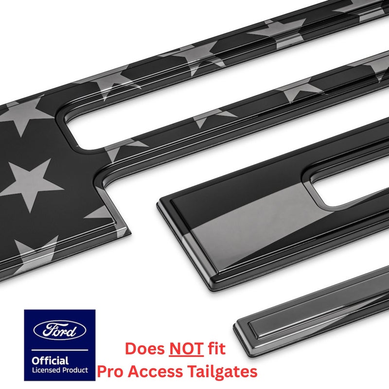 EyeCatcher Premium Tailgate Letter Insert Kit for 2021-2026 Ford F-150 (Black USA Flag) - Image 3