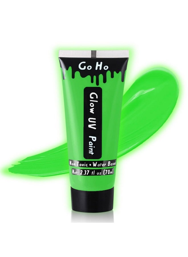 Go Ho Neon Green Body Paint Washable(2.37Oz,70Ml),Glow Uv Blacklight Face Paint,Water Based Neon Fluorescent Green Face Paint For Adults Children Sfx Cosplay Costumes Festivals Halloween Makeup - Image 1