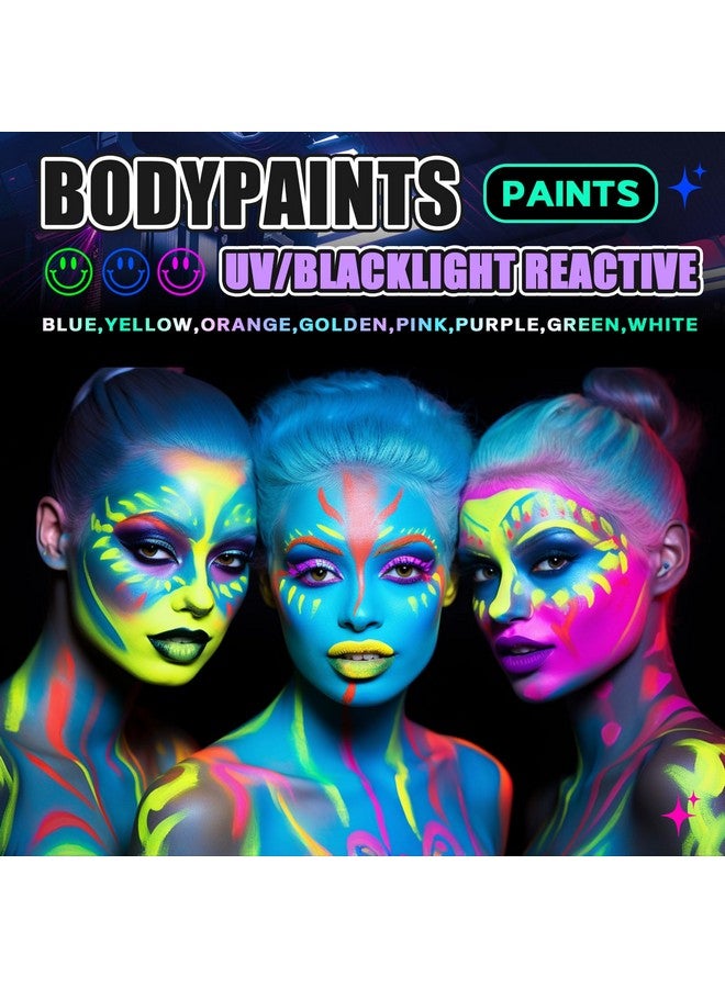 Go Ho Neon Green Body Paint Washable(2.37Oz,70Ml),Glow Uv Blacklight Face Paint,Water Based Neon Fluorescent Green Face Paint For Adults Children Sfx Cosplay Costumes Festivals Halloween Makeup - Image 5